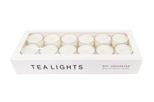 Natural Soy Unscented TeaLights Pack of 24