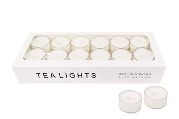 Natural Soy Unscented TeaLights Pack of 24